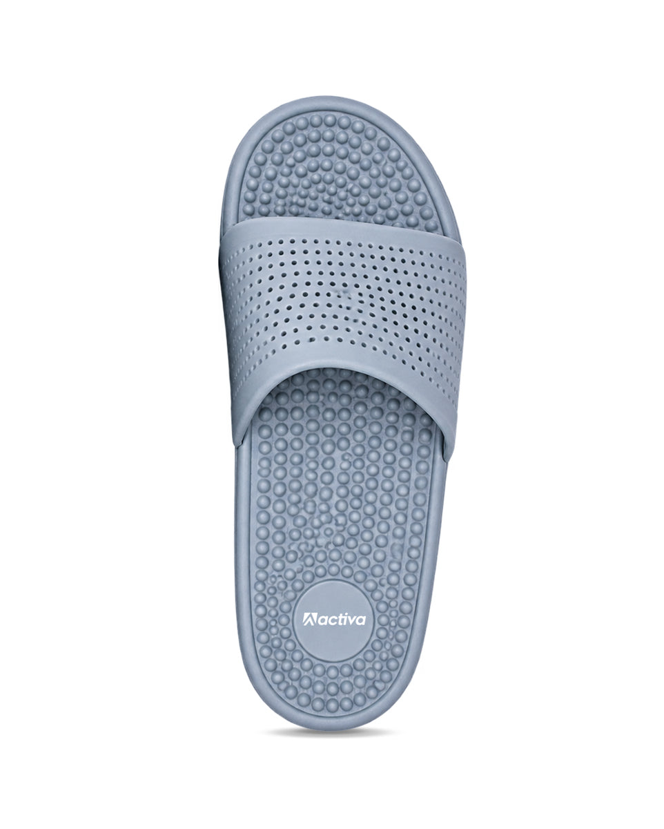 Men’s Textured Comfort Slides with Cushioned Footbed | Casual Slip-On Sandals