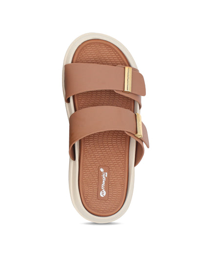 DOCTOR SOLE women's black double strap comfort slides with metallic accents and cushioned lightweight sole.