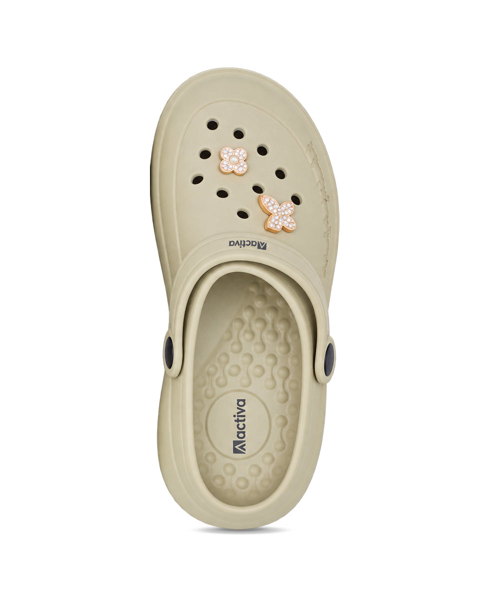 Women's Lightweight Clogs with Charms – Cushioned Slip-On Clogs with Adjustable Heel Strap for Everyday Wear