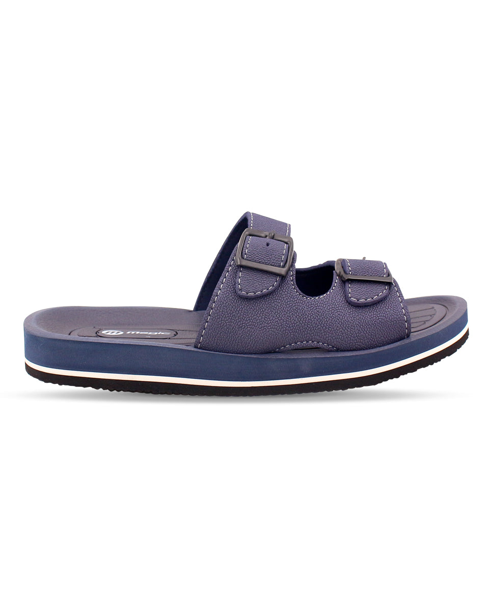 FABRICATION Men’s Dual Buckle Slides – Comfortable Casual Slippers for Daily Wear