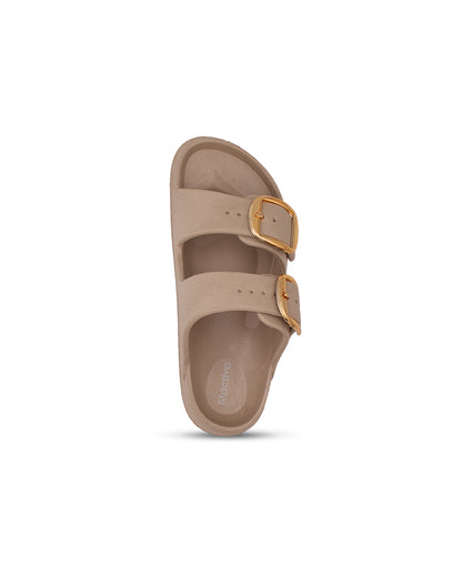 Women's Dual Buckle EVA Slides in Lightweight and Open-Toe Design