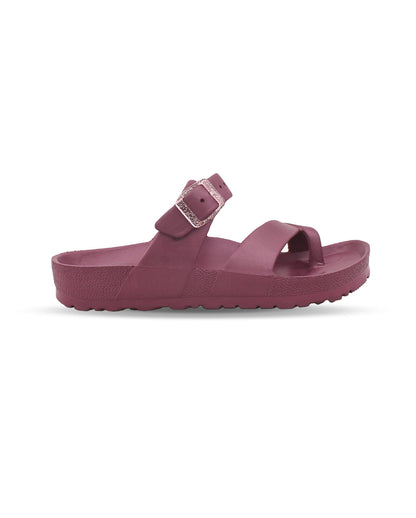 Women’s EVA Buckle Slides Wine Red