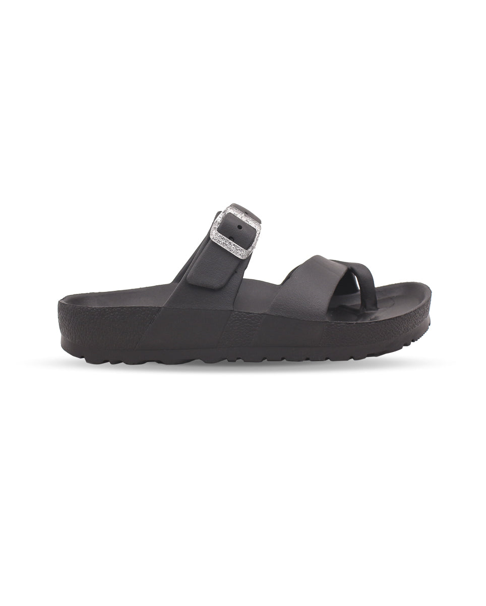 Women’s EVA Buckle Slides Black