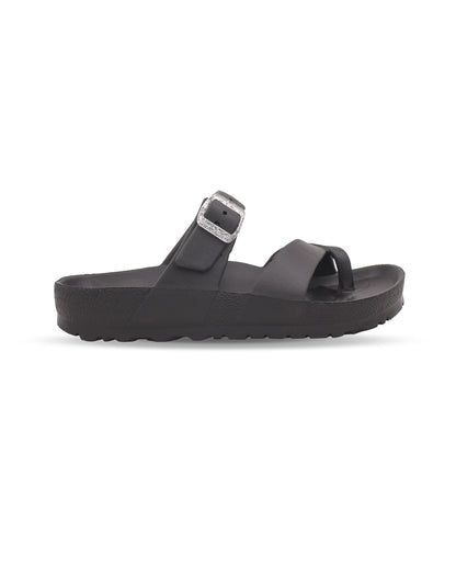 Women’s EVA Buckle Slides Black