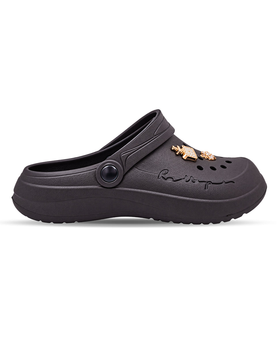 Women's Lightweight Clogs with Charms – Cushioned Slip-On Clogs with Adjustable Heel Strap for Everyday Wear