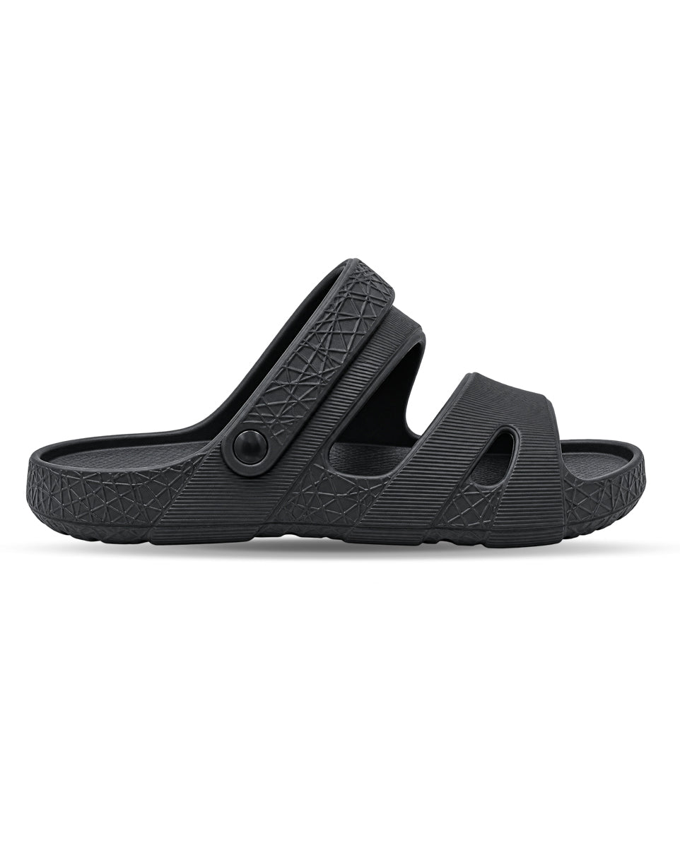 Men's Black Comfort Sandals | Adjustable Strap Casual Footwear