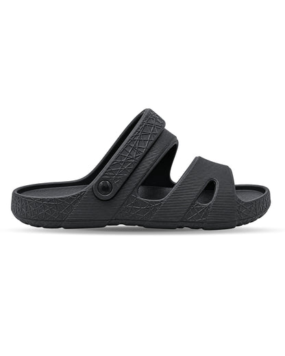 Men's Black Comfort Sandals | Adjustable Strap Casual Footwear