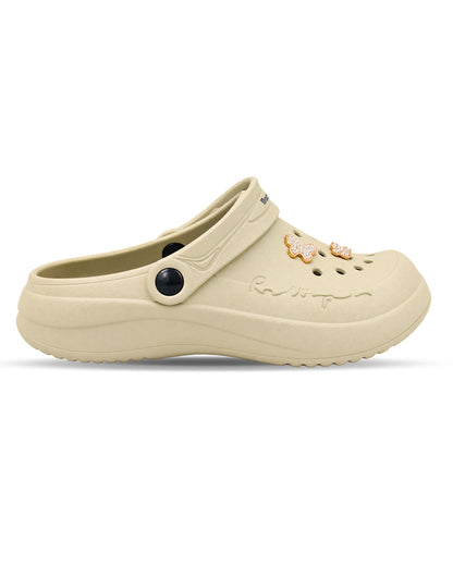 Women's Lightweight Clogs with Charms – Cushioned Slip-On Clogs with Adjustable Heel Strap for Everyday Wear