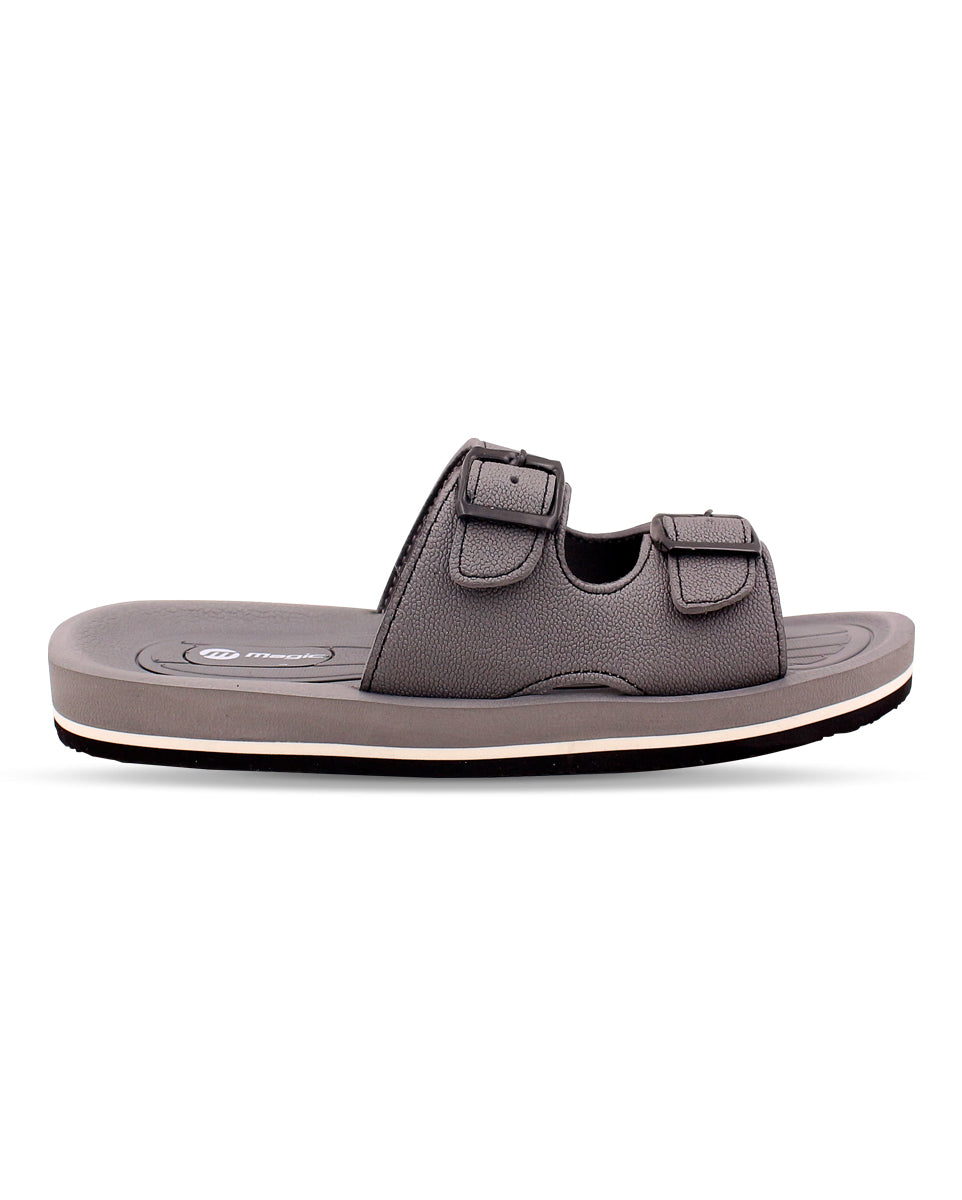 FABRICATION Men’s Dual Buckle Slides – Comfortable Casual Slippers for Daily Wear