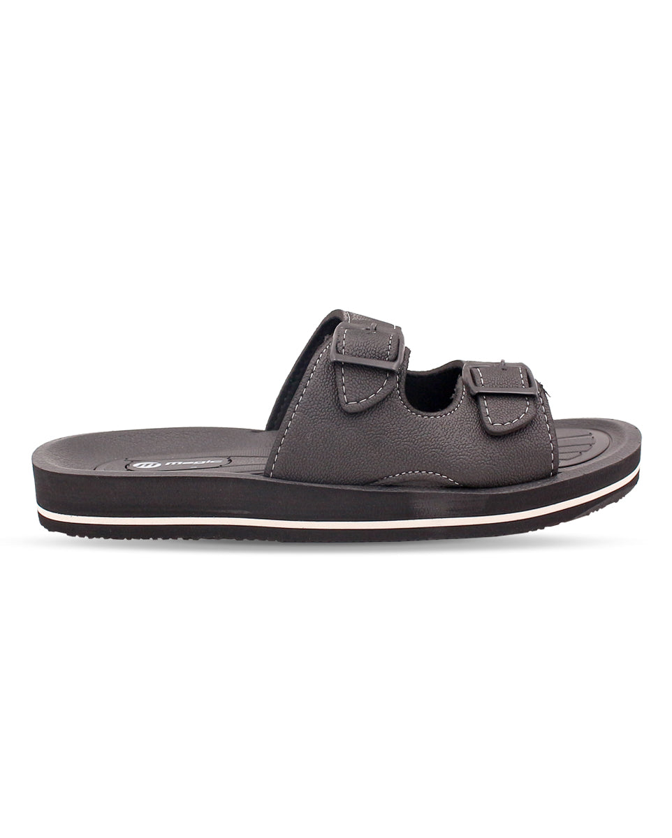 FABRICATION Men’s Dual Buckle Slides – Comfortable Casual Slippers for Daily Wear
