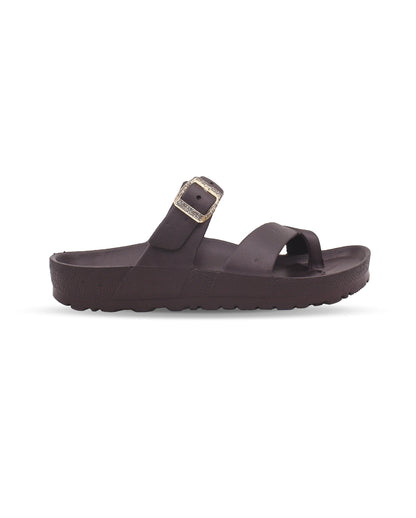 Women’s EVA Buckle Slides Brown