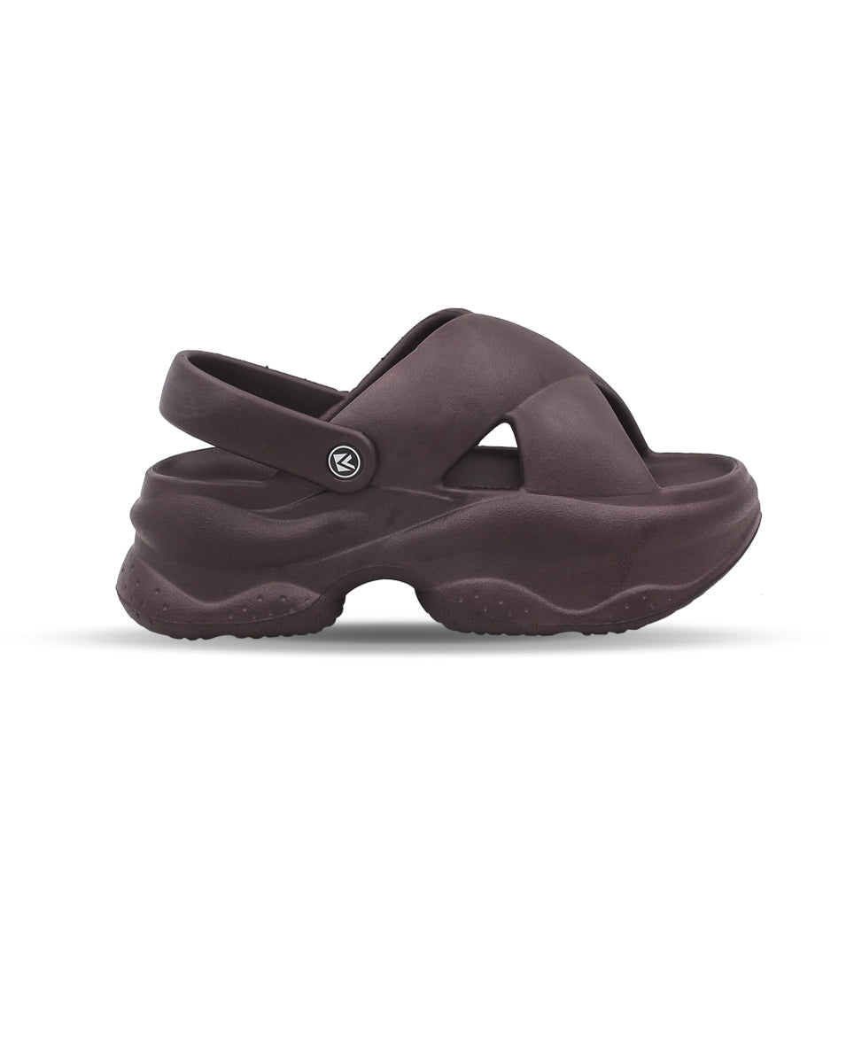 Women’s EVA Criss-Cross Sandals with Back Strap Brown