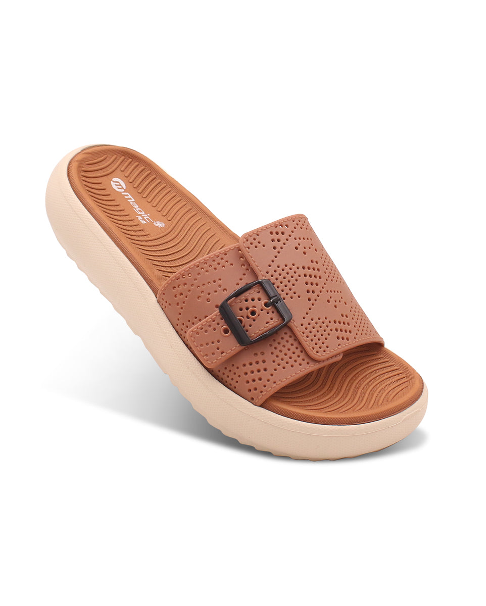 DOCTOR SOLE Women's Orthopedic Comfort Slide Sandals with Adjustable Buckle
