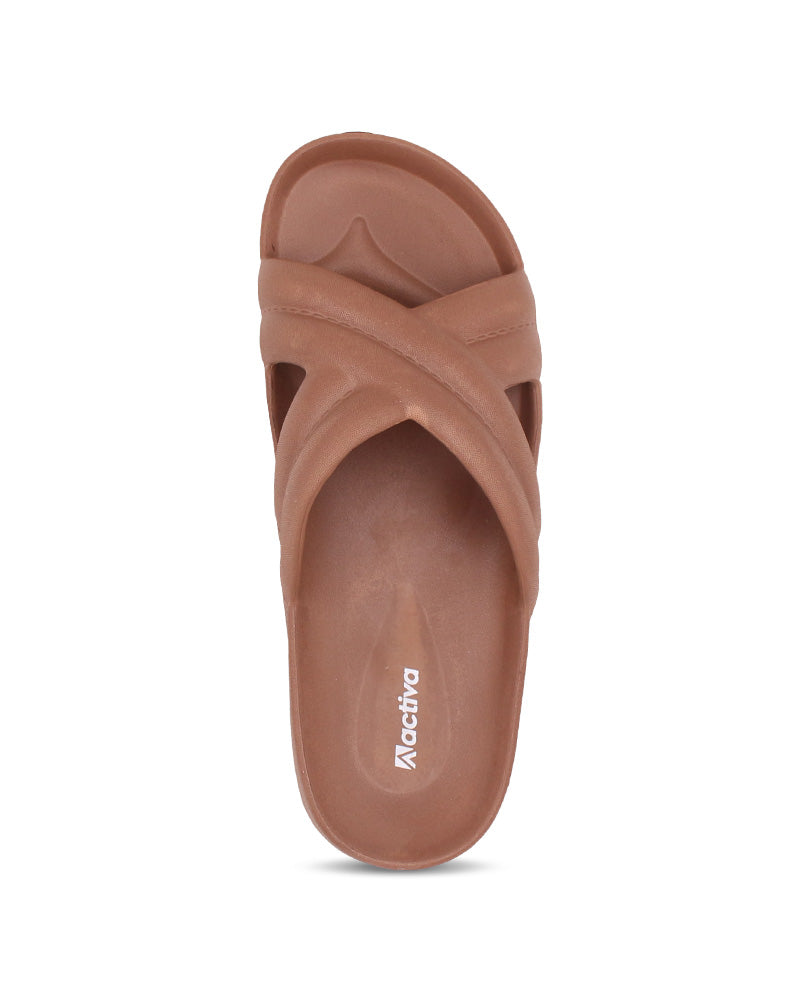 ACTIVA Slides, Stylish Cross-Design Sandals for Women