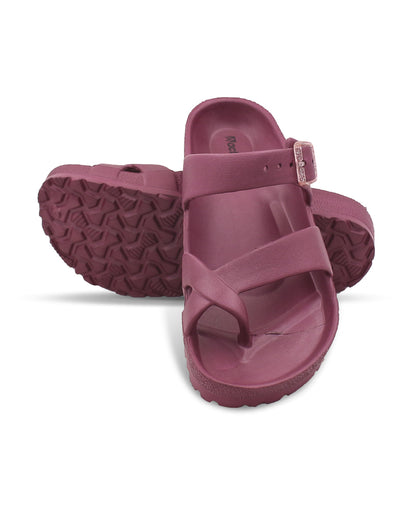 Women’s EVA Buckle Slides Wine Red