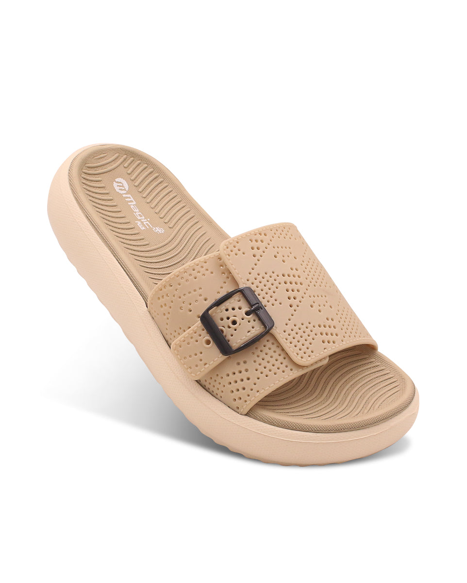 DOCTOR SOLE Women's Orthopedic Comfort Slide Sandals with Adjustable Buckle