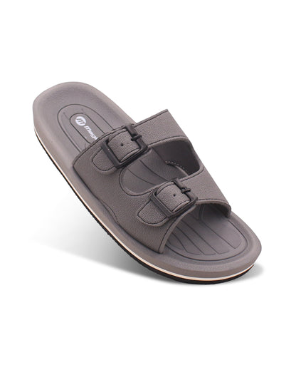 FABRICATION Men’s Dual Buckle Slides – Comfortable Casual Slippers for Daily Wear