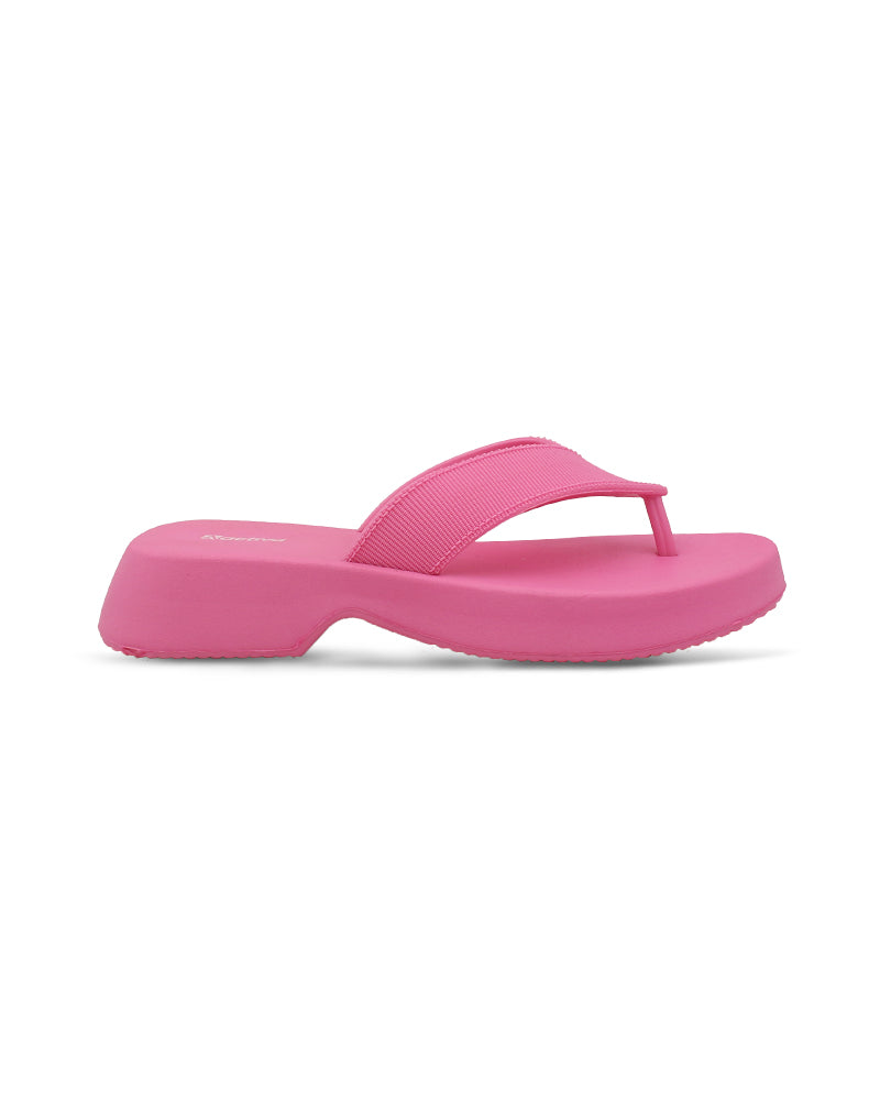 Women's V-Shape Grip Flip-Flops with Thick Heel