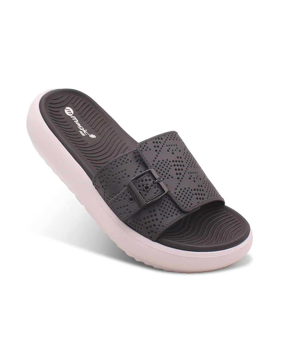 DOCTOR SOLE Women's Orthopedic Comfort Slide Sandals with Adjustable Buckle