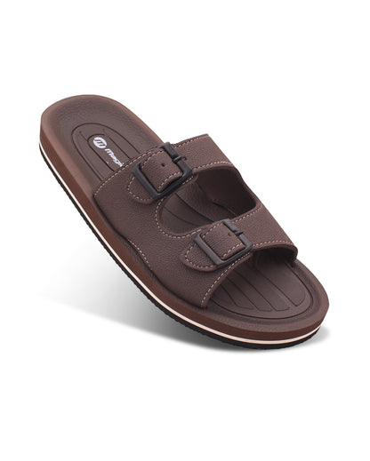 FABRICATION Men’s Dual Buckle Slides – Comfortable Casual Slippers for Daily Wear