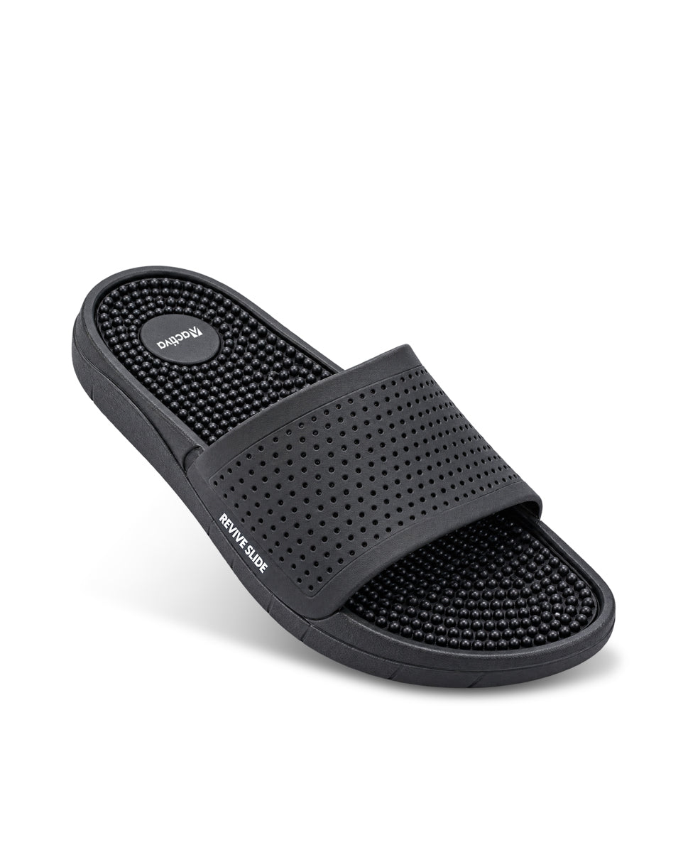 Men’s Textured Comfort Slides with Cushioned Footbed | Casual Slip-On Sandals