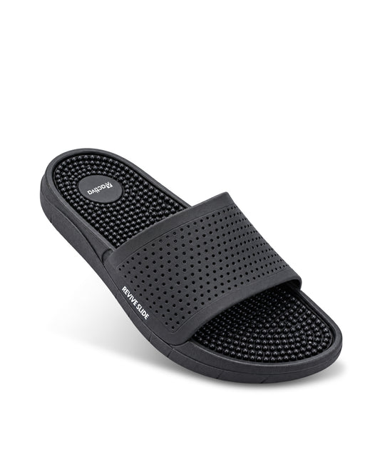 Men’s Textured Comfort Slides with Cushioned Footbed | Casual Slip-On Sandals