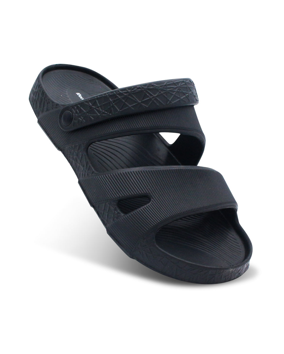 Men's Black Comfort Sandals | Adjustable Strap Casual Footwear