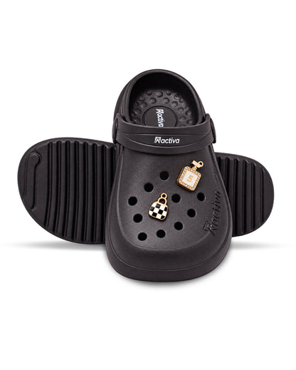 Women's Lightweight Clogs with Charms – Cushioned Slip-On Clogs with Adjustable Heel Strap for Everyday Wear
