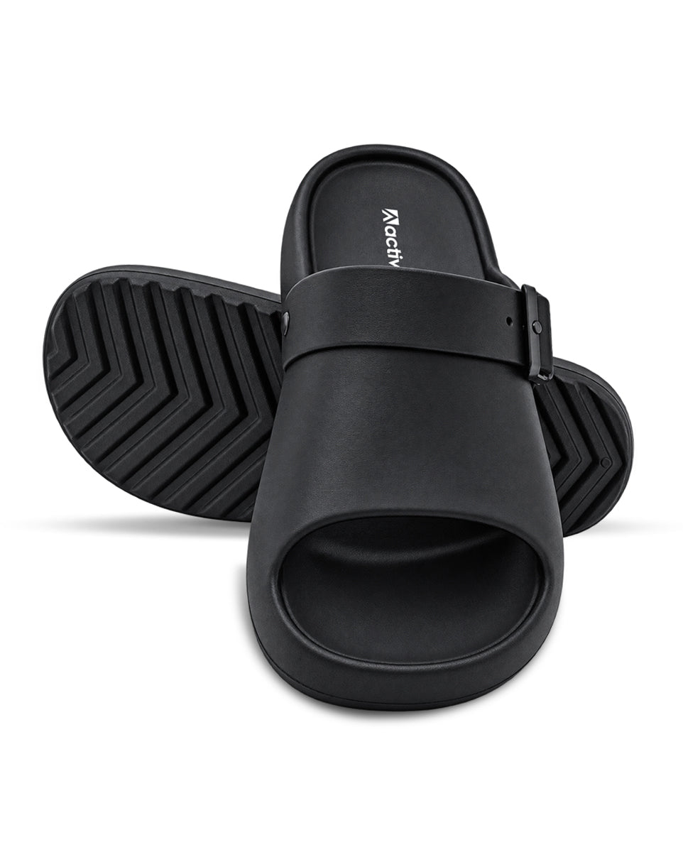 Men's Adjustable Comfort Slides with Buckle Strap for Everyday Wear