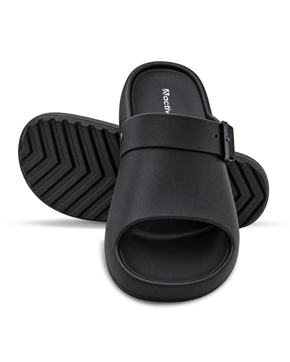 Men's Adjustable Comfort Slides with Buckle Strap for Everyday Wear