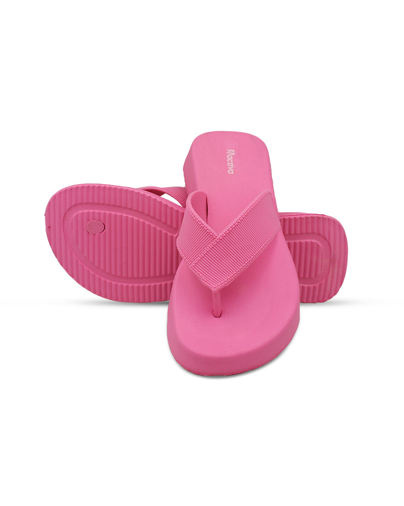 Women's V-Shape Grip Flip-Flops with Thick Heel