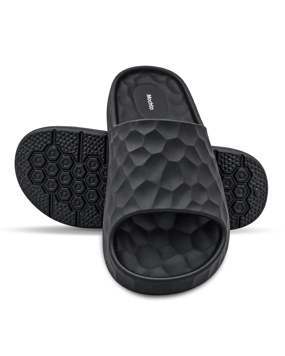 Men's Comfort Slides | Textured Slip-On Casual Footwear