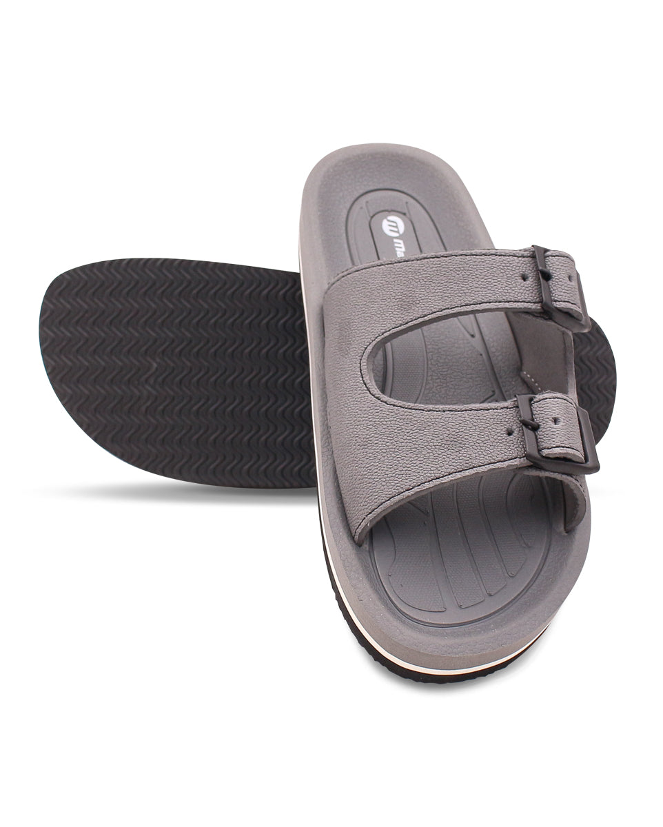 FABRICATION Men’s Dual Buckle Slides – Comfortable Casual Slippers for Daily Wear