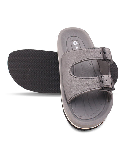 FABRICATION Men’s Dual Buckle Slides – Comfortable Casual Slippers for Daily Wear