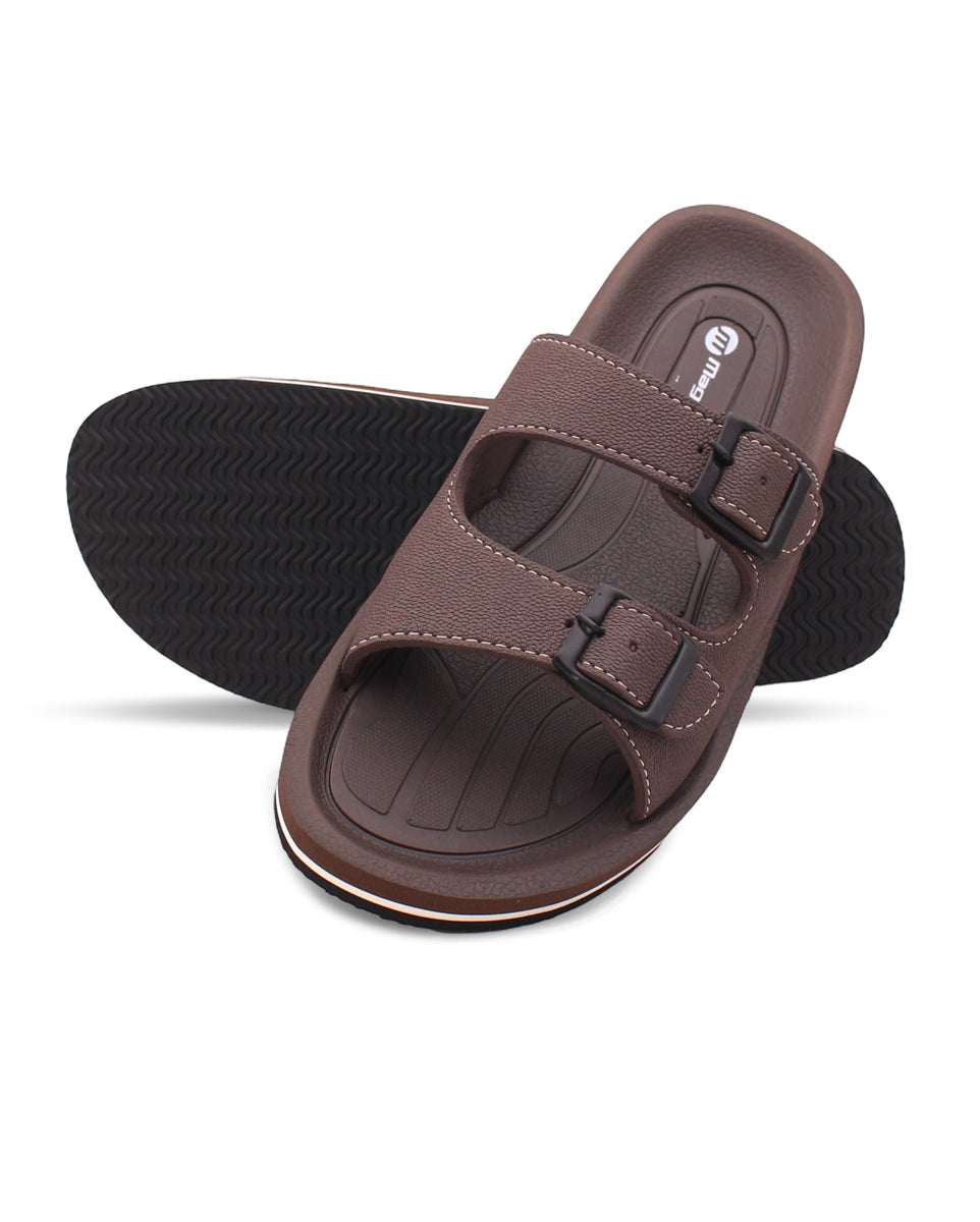 FABRICATION Men’s Dual Buckle Slides – Comfortable Casual Slippers for Daily Wear