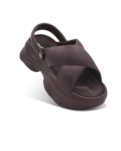 Women’s EVA Criss-Cross Sandals with Back Strap Brown
