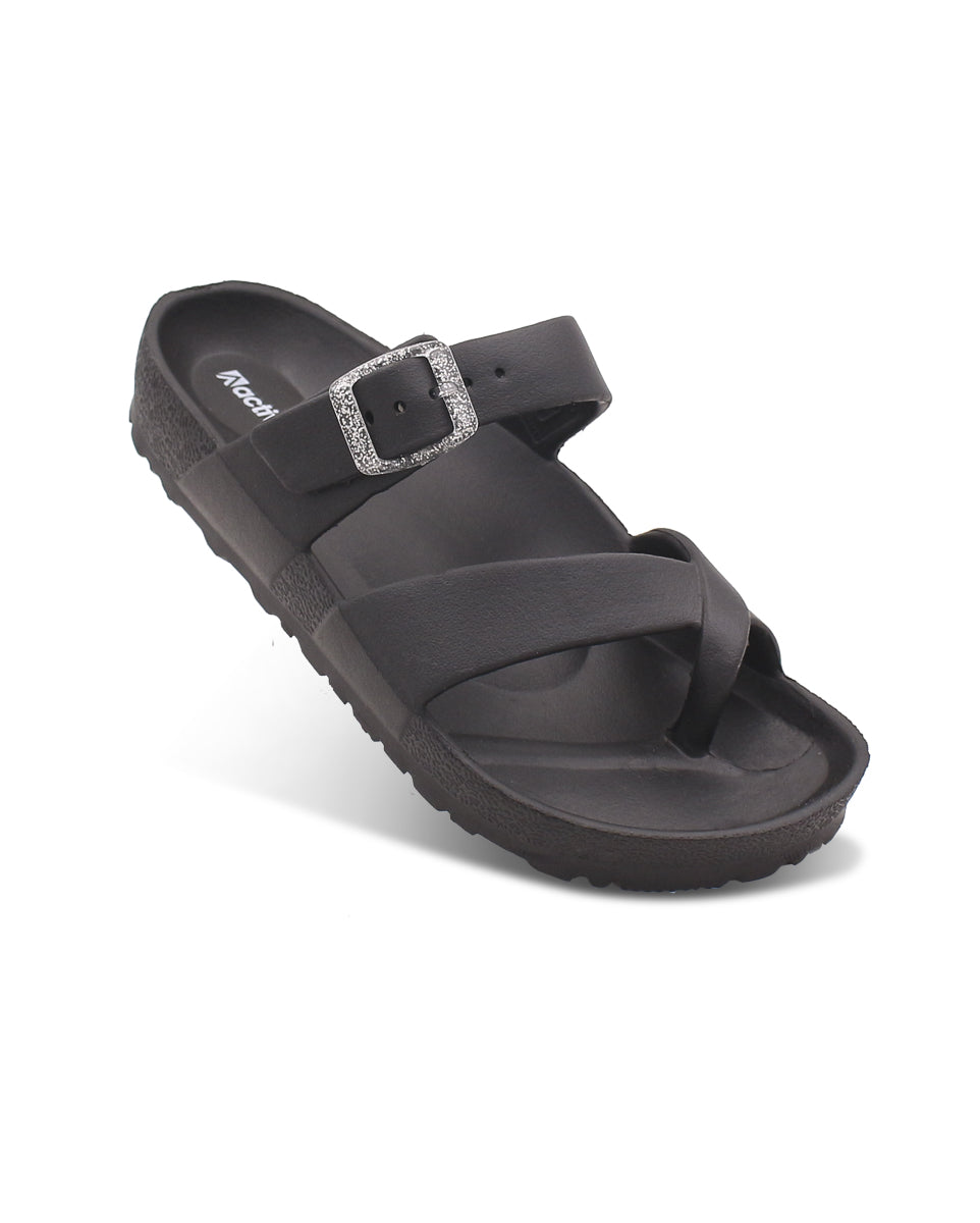 Women’s EVA Buckle Slides Black