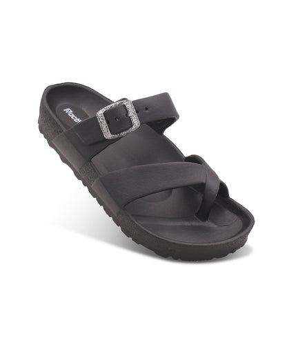 Women’s EVA Buckle Slides Black