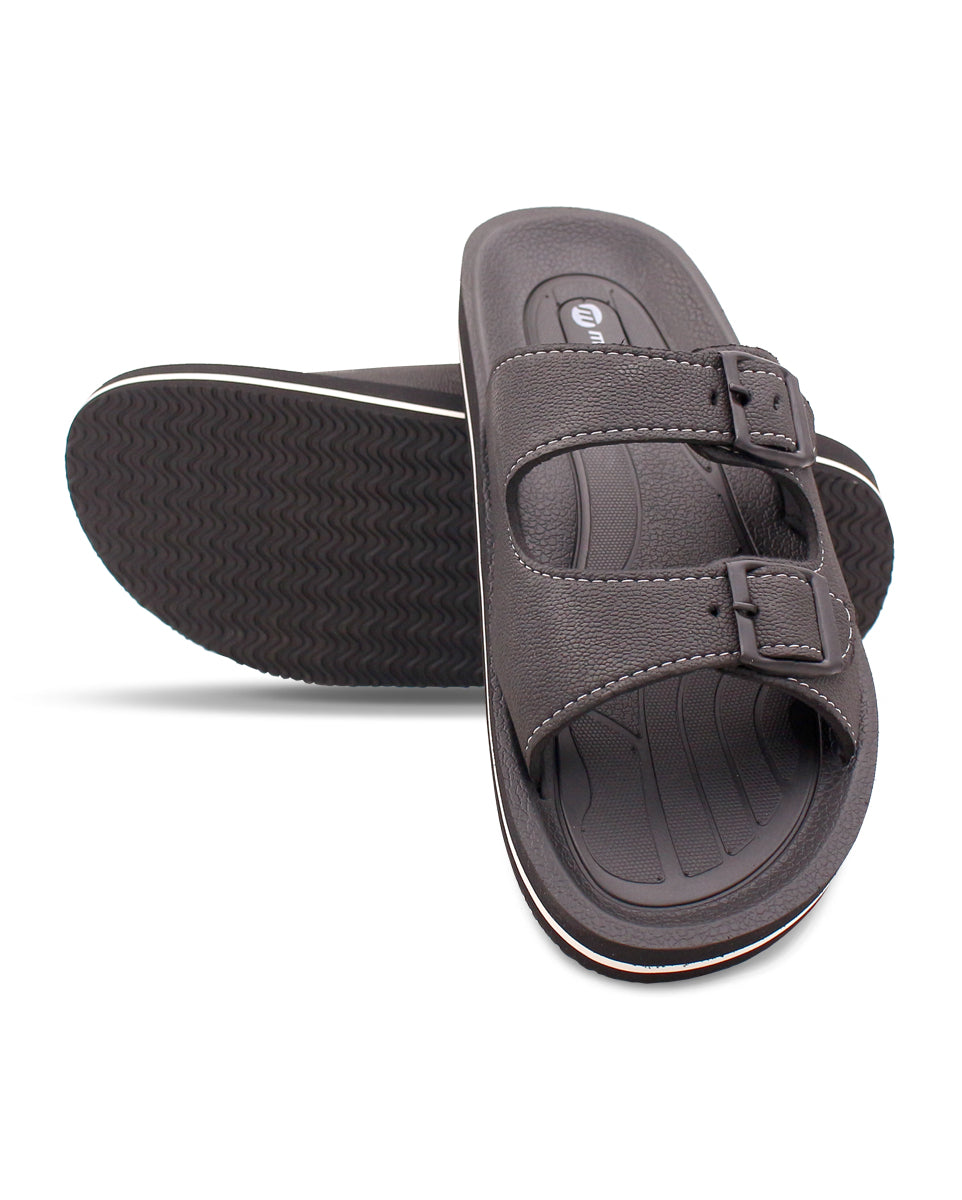 FABRICATION Men’s Dual Buckle Slides – Comfortable Casual Slippers for Daily Wear