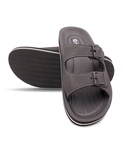 FABRICATION Men’s Dual Buckle Slides – Comfortable Casual Slippers for Daily Wear