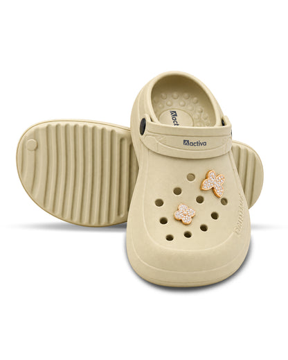 Women's Lightweight Clogs with Charms – Cushioned Slip-On Clogs with Adjustable Heel Strap for Everyday Wear
