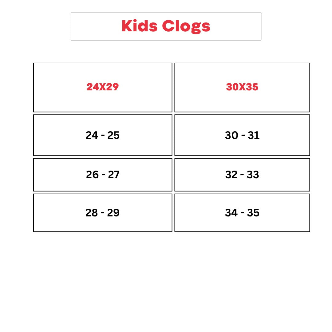 Kids Clogs Size