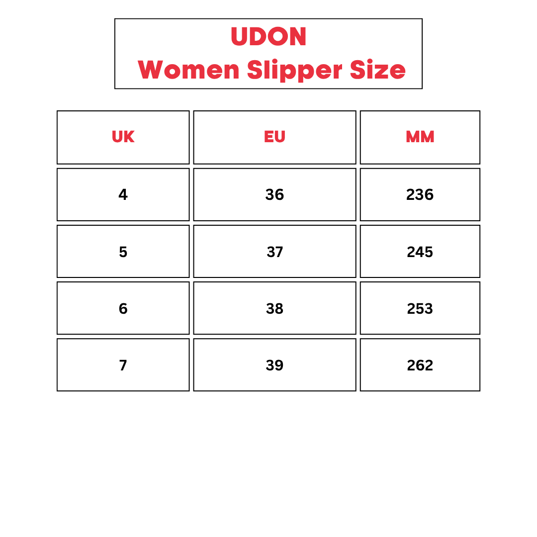 Women Slipper Size - UDON